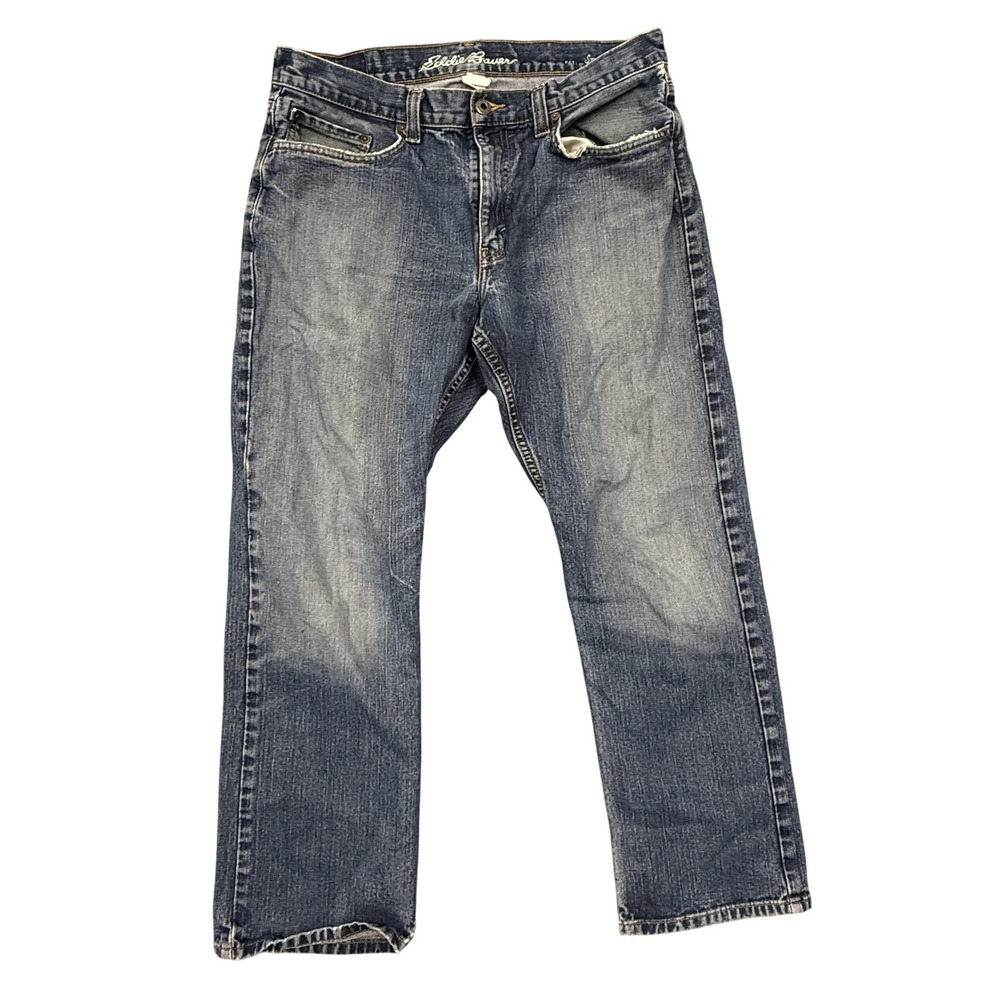Eddie Bauer Jeans Mens 35x30 Blue Straight‎ Leg Denim Specially Dyed Cotton